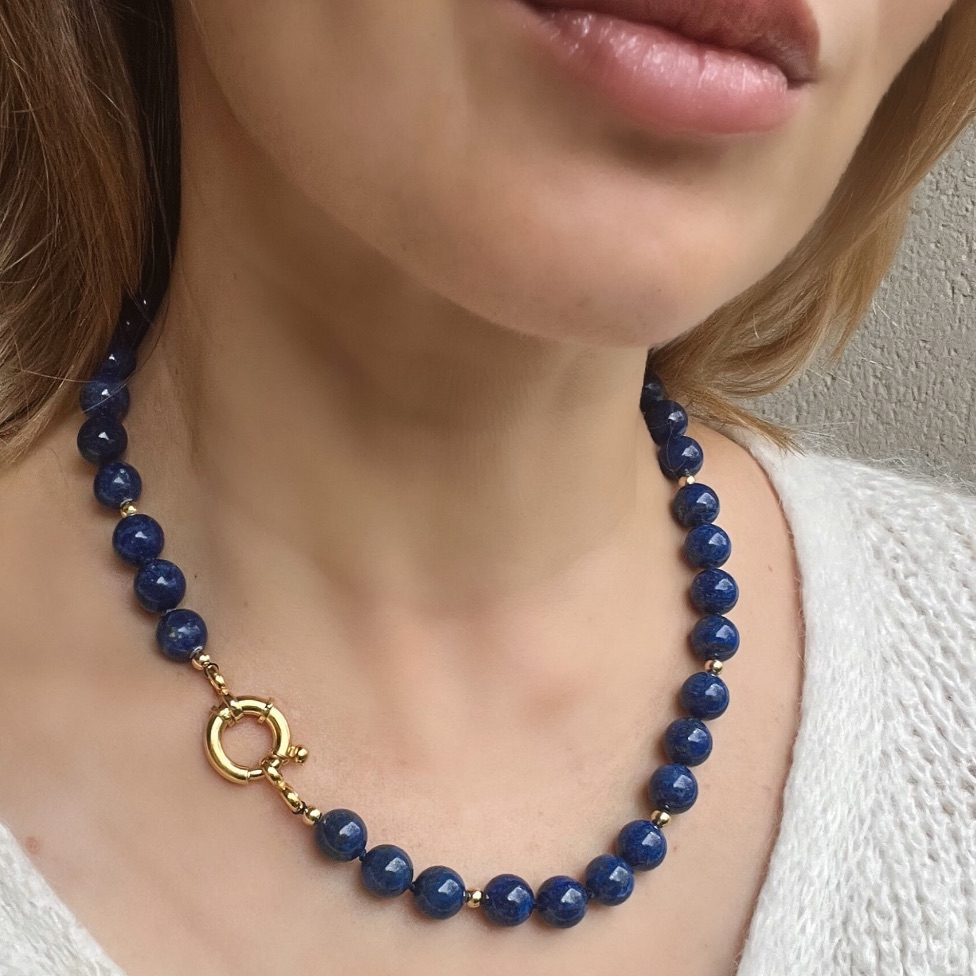 Lapis Lazuli Necklace Gold 125$